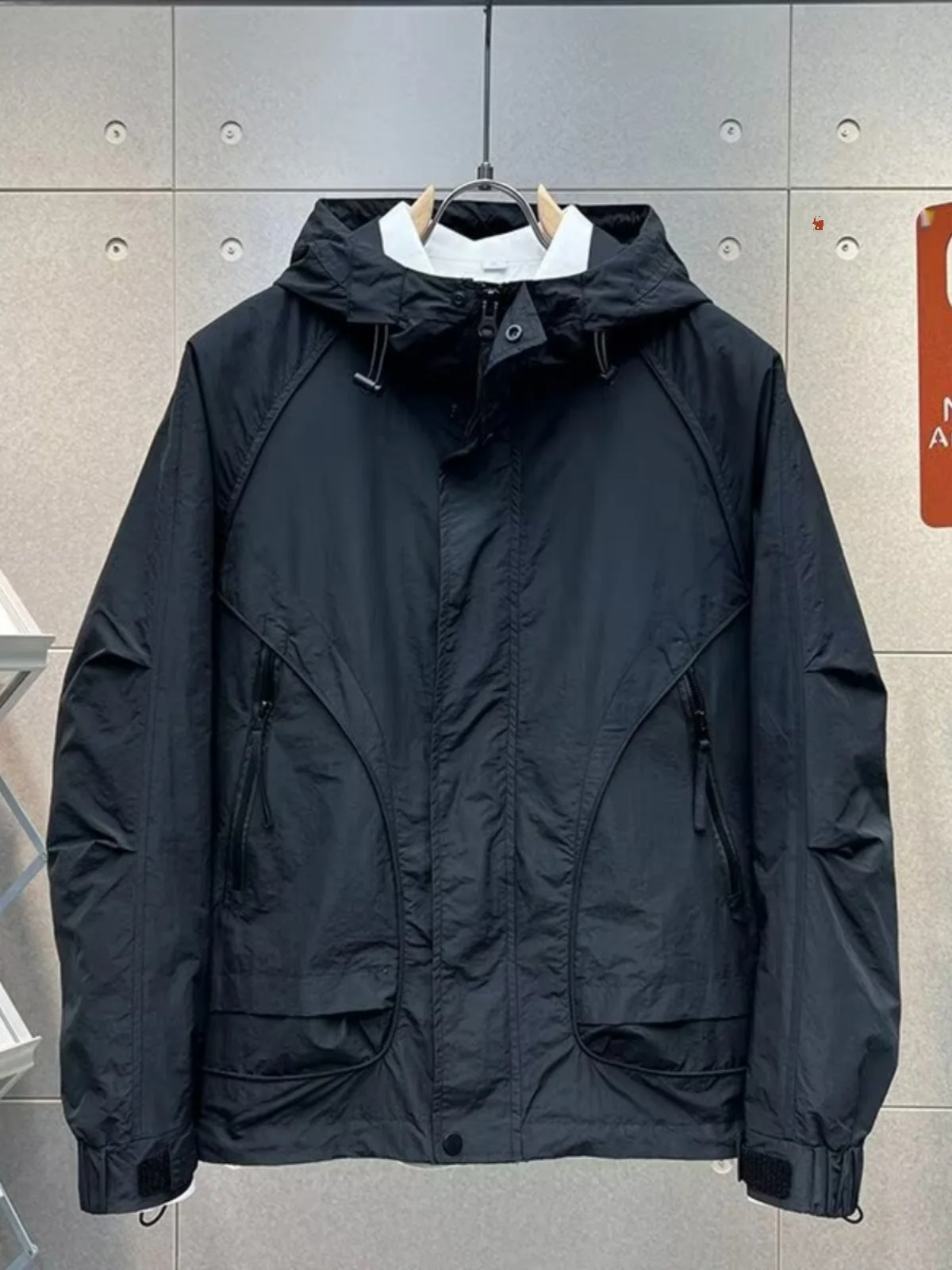 

Men's Windproof Waterproof Jaet 2024 New Spring Autumn Casual Loose Hooded Workwear Coat Stand Fit Ox Cloth Youth Fa...