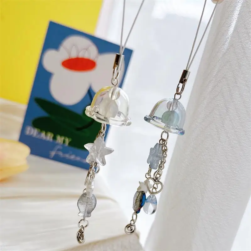 Niedlicher, süßer Glas-Seestern-Fisch-Windspiel-Handyketten-Anhänger, Schlüsselanhänger, Taschen- und Rucksack-Geschenk – Detail 5