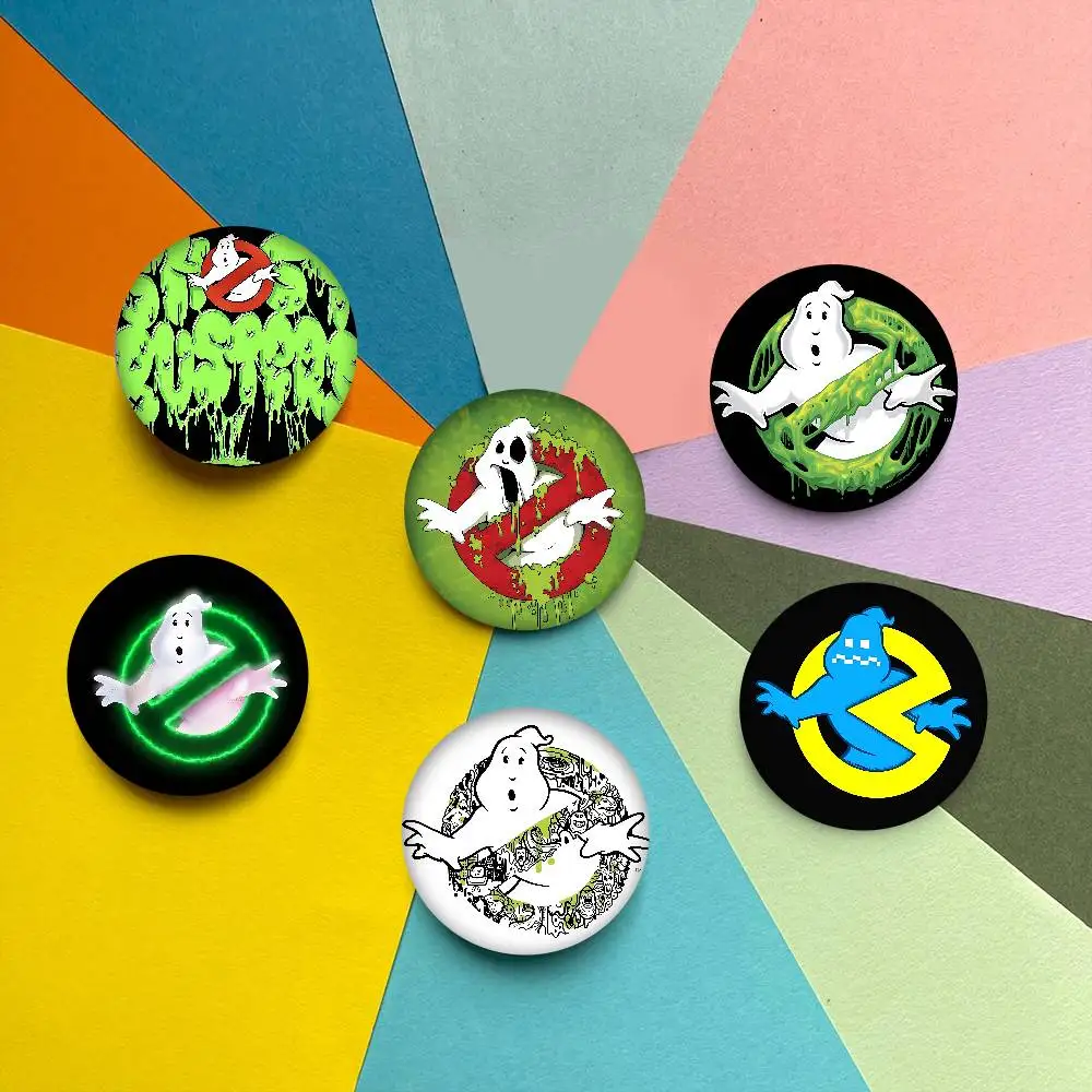 فيلم G-Ghostbusters 58 مللي متر لطيف أنيمي الشكل أيقونة شارة اليدوية صفيح بروش لحقيبة الظهر الملابس الصدر حلية الهدايا