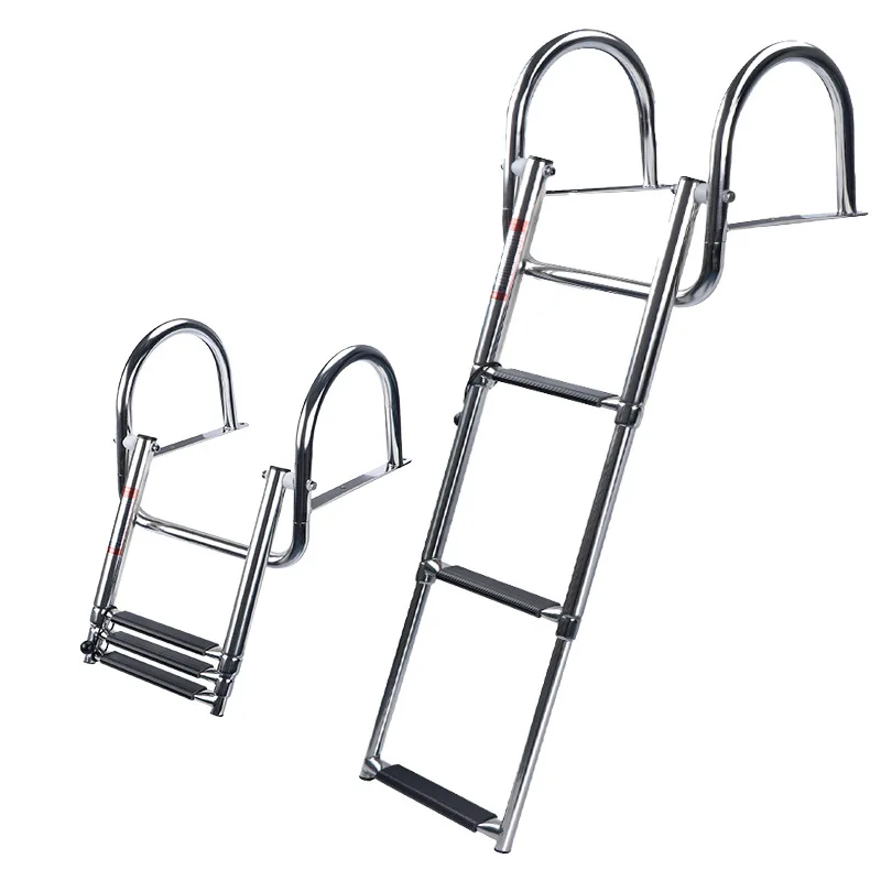 Boat stainless steel ladder gangway telescopic three arched anti-skid cross-border e-commerce marine hardware yacht escalator