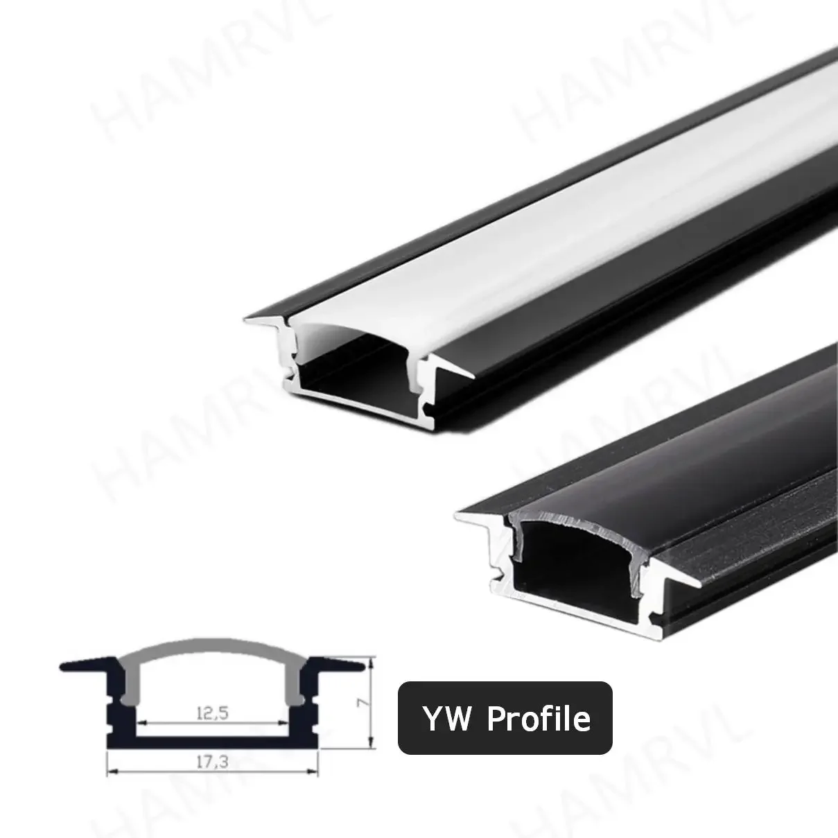 100pcs V/U/W Style LED Aluminum Profiles for Cabinet Lighting – Light Bar Channels with Transparent/Milky/Black Covers