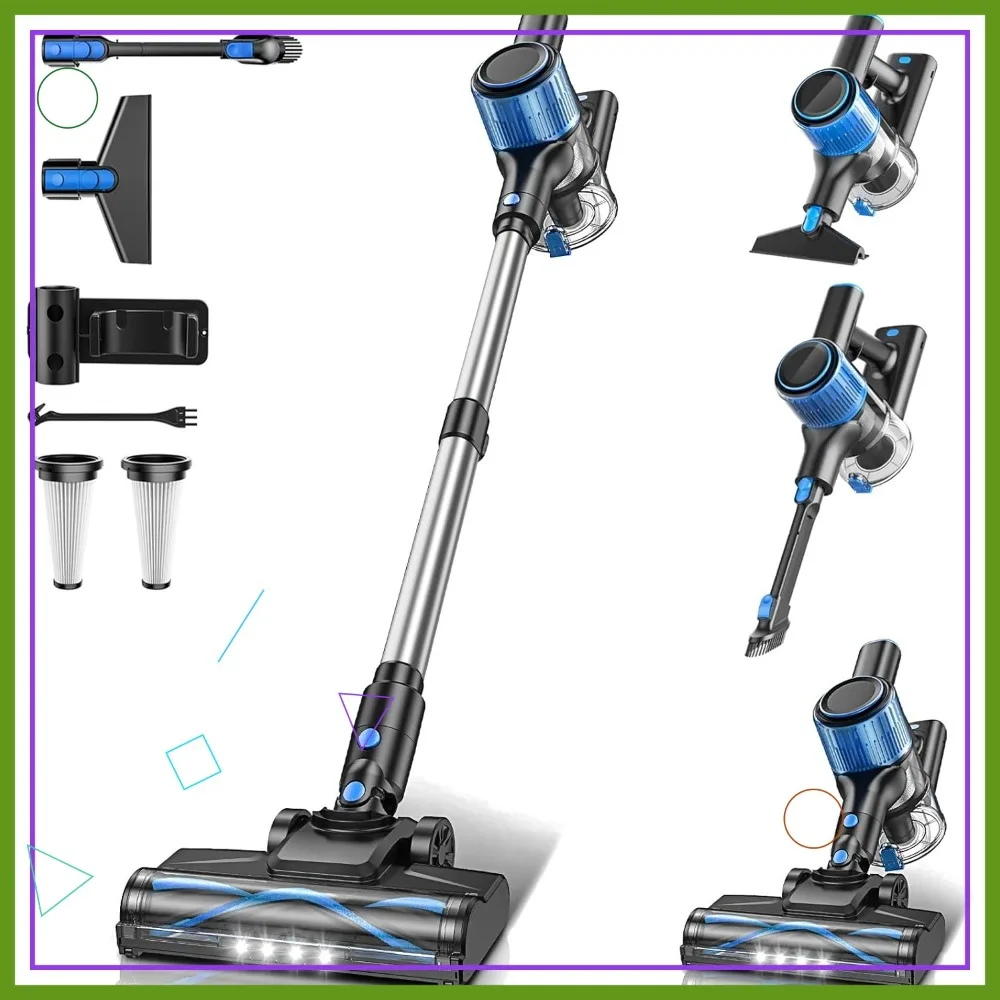 

8-in-1 Cordless Vacuum Cleaner, 45KPA Suction, 45Min Runtime, LED Display, Lightweight for Hard Floor Carpet Pet Hair