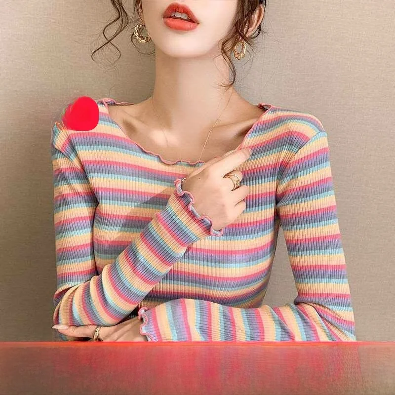 

Cotton Long Sve T-irt for Women Comfortable Breathable Casual Sle Spring Summer Autumn Faion Ladies' Top