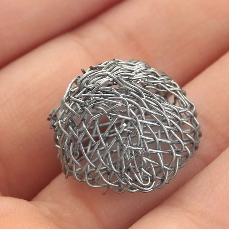 50Pcs Tobacco Ball Filter Burning Mesh Ball 17mm Hollow Smoking Pipe Metal Promote Combustion Supporting Net Silver Smoking Tool