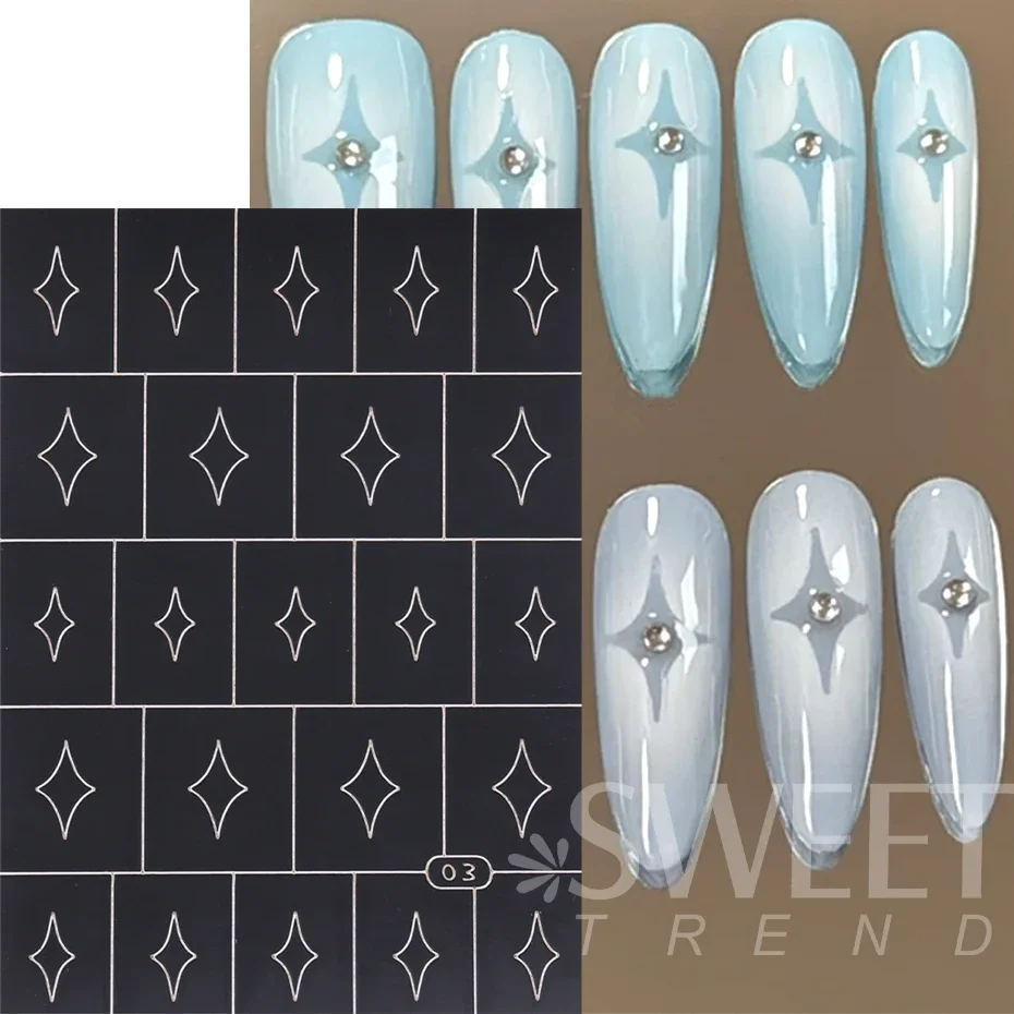 6pcs Airbrush Stencil Nail Stickers Heart Flower Leaf Butterfly Star Decal Spray Print Transfer Sliders Manicure Art Accessories