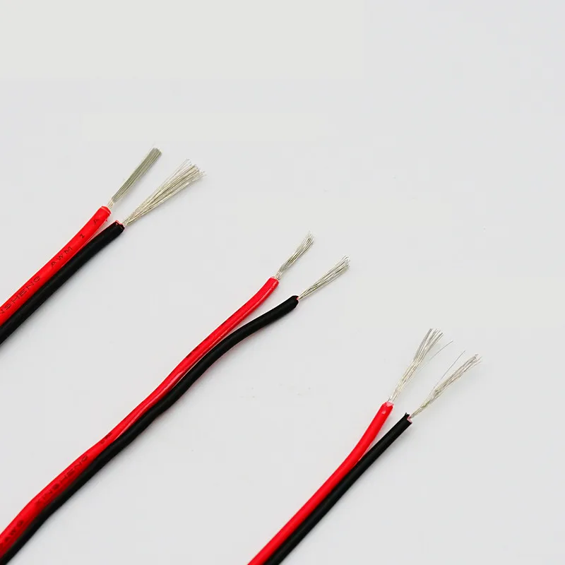Silicone Cable Super Soft 8 10 12 14 16 18 20 22 24 26 AWG 2Pins Tinned Copper Flexible DIY LED Light Connection Red Black Wire