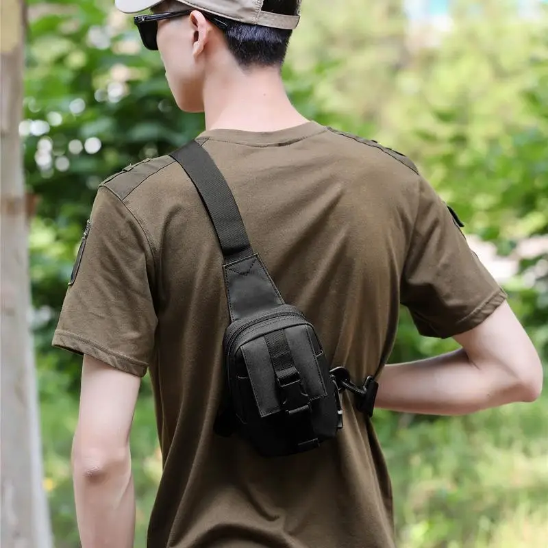 

Легкая повседневная спортивная сумка-кроссбоди для мужчин, практичная сумка через плечо, уличный тренд, однотонная сумка на два плеча