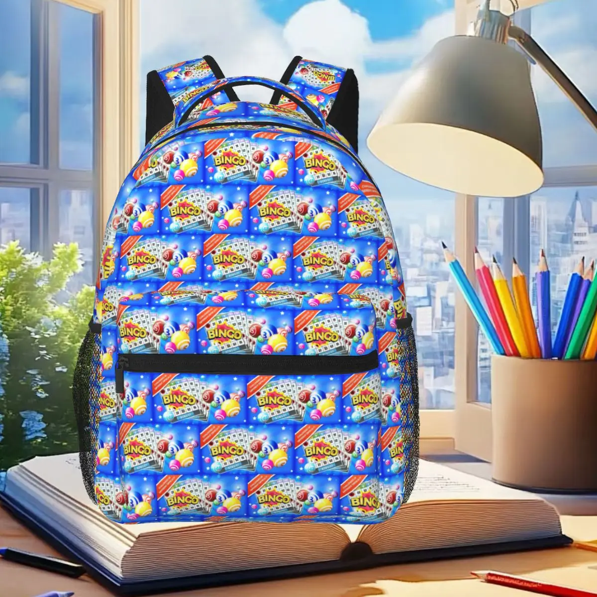 

Robe Bingo Game Backpack Student Boys Girls BookBag Children School Bag Laptop Shoulder Bags for Men Women