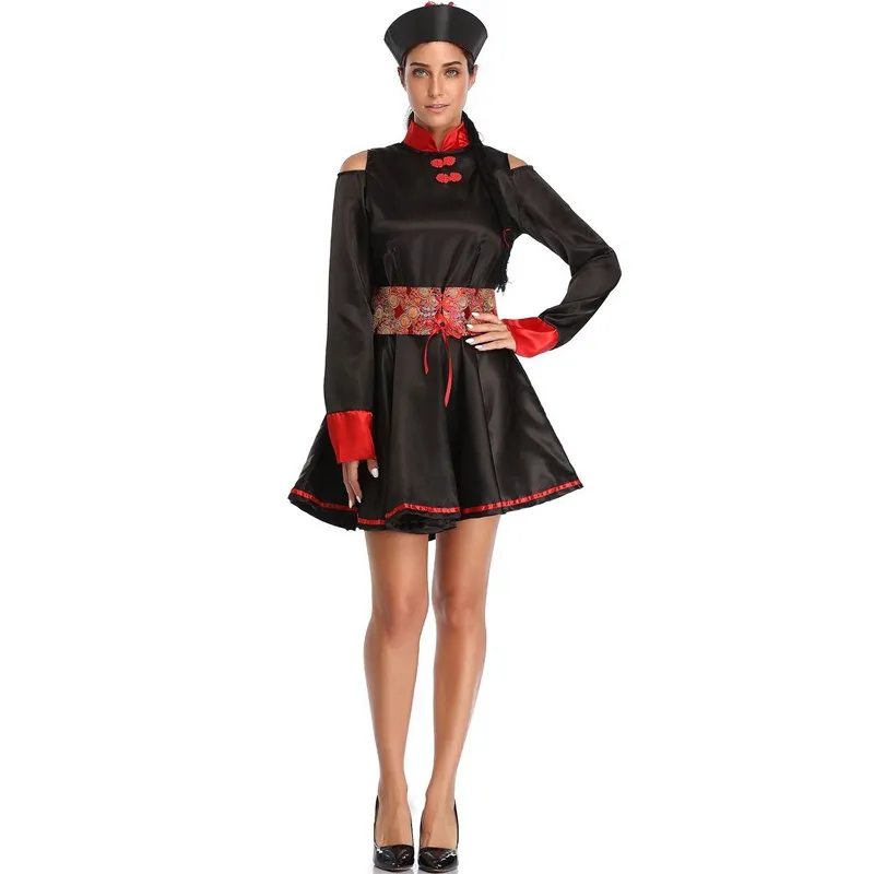 

loween Women's Qing Dynas Taoist Priest Zombie Costume Unique Ethnic Stage Wear Faionable Historical Outfit