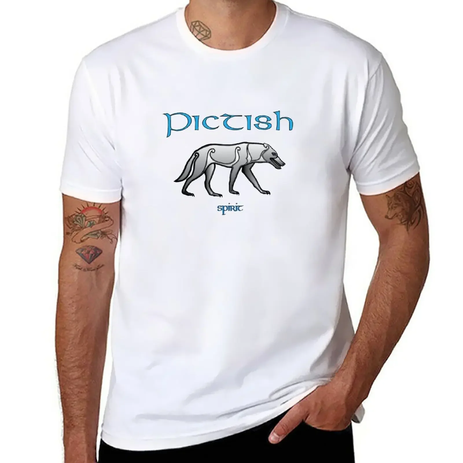 Aesthetic clothing oversized t shirt vintage clothes mens cotton t shirts Pictish spirit