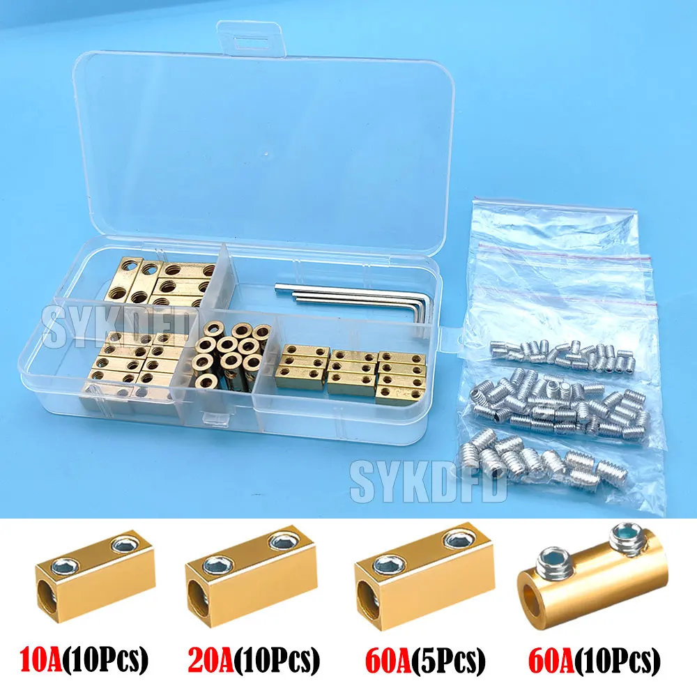 

Non pressurized Brass Terminal Block with Heat Shrink Tubing 10/20/60A 1 In 1 Out High Power Splitter Quick Wire Connector