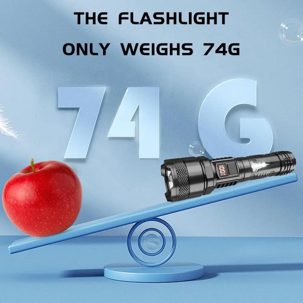 Energy Saving High Power LED Flashlight Built-in Battery USB Rechargeable Strong Light Tactical Torch Outdoor Camping Lantern