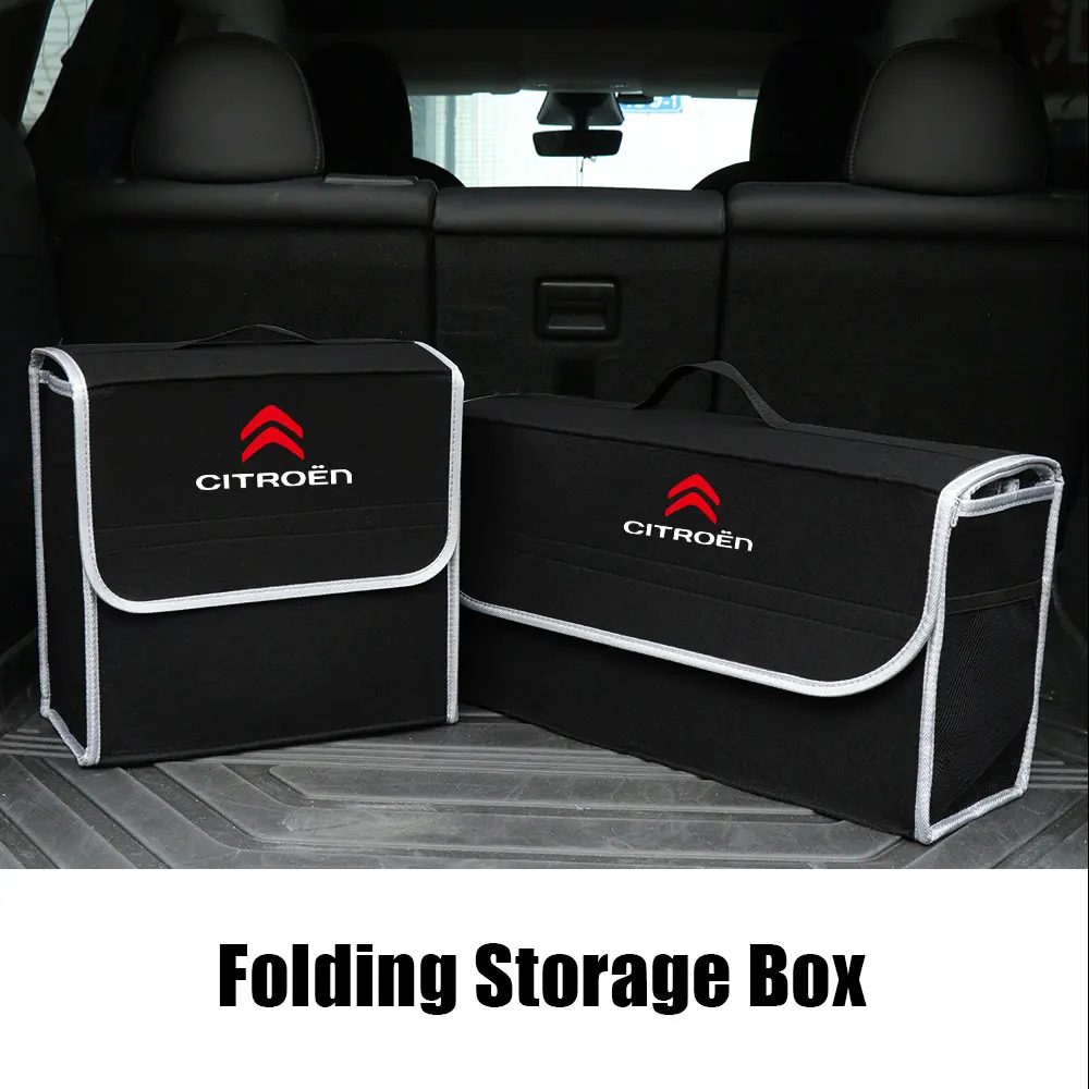 Car Trunk Storage Box Foldable Felt Car Organizer Stowing Tidying Box Car Accessories For Citroen C1 C2 C3 C4L VTS C-ELYSEE DS