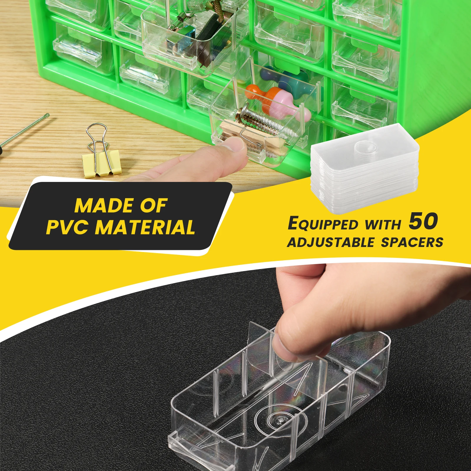 25 Drawers Stackable Storage Cabinet Tool Parts Storage Clear Organizer with Drawers Table Drawer Organizer For Screw Nut Nails