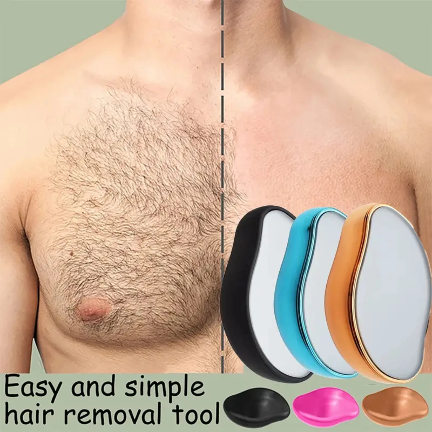 ممحاة شعر كريستالية ناعمة وسحرية لإزالة الشعر بدون جهد - حل لطيف وغير مؤلم للرجال والنساء، مثالية لـ S #4