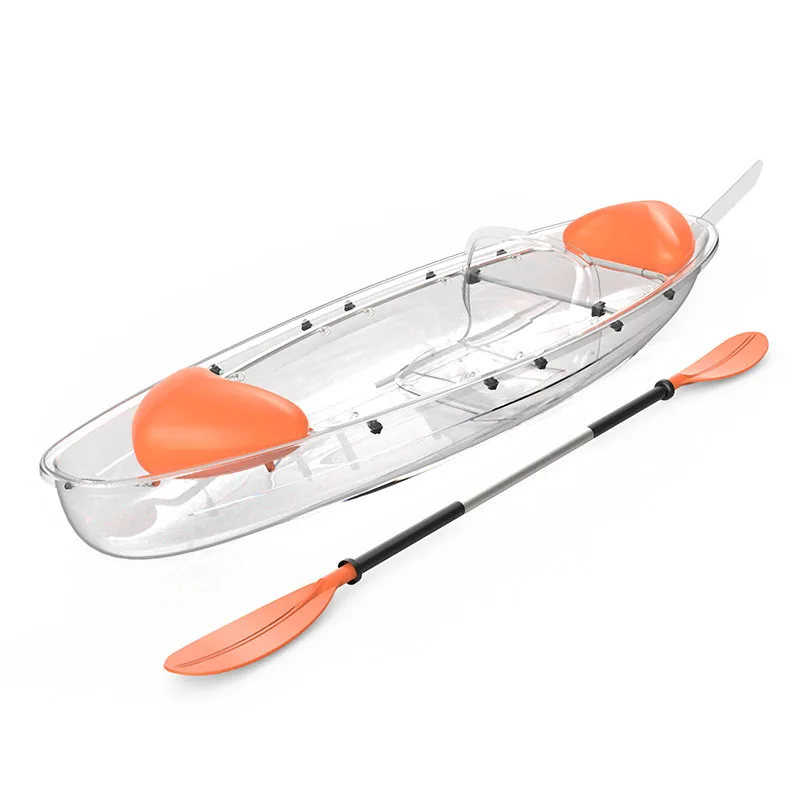 Hot Sale Resort Four Season Cheap Wholesale With Led Light Kayaks Clear Boat Kayak For water sports Transparent Crystal Boat