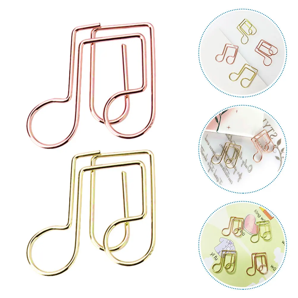 

40pcs Music Note Metal Paper Clips Colorful Small Creative Office Document Clips School Stationery Decoration Bulk Unique