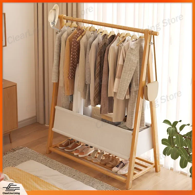 Floor Hanger with Storage Coat Rack for Bedroom Household Simple Vertical Drying Rack Hat Stand Organizer