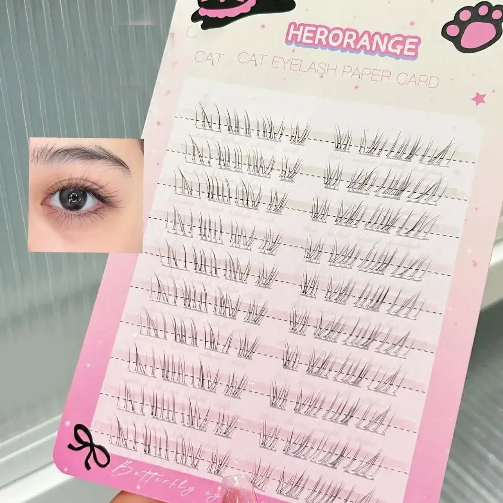 10 linhas estilo aveludado raposa cílios postiços finos terrier cílios postiços naturalmente segmentados cílios de fadas cluster extensões diy