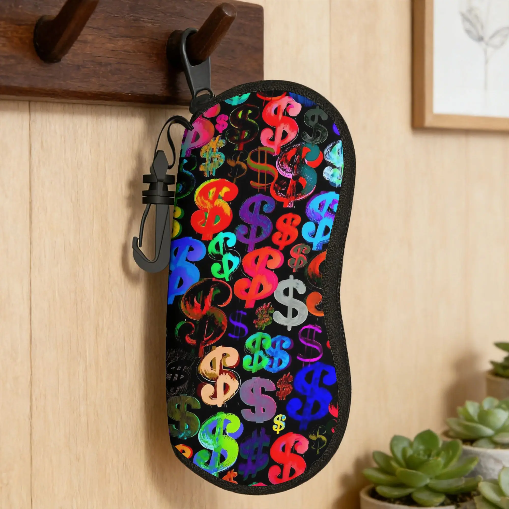 Play money Glasses Case Cover  Key Chain Sunglasses Pouch Men Women Pocket Eyeglass Protector Retro Eyewear Storage