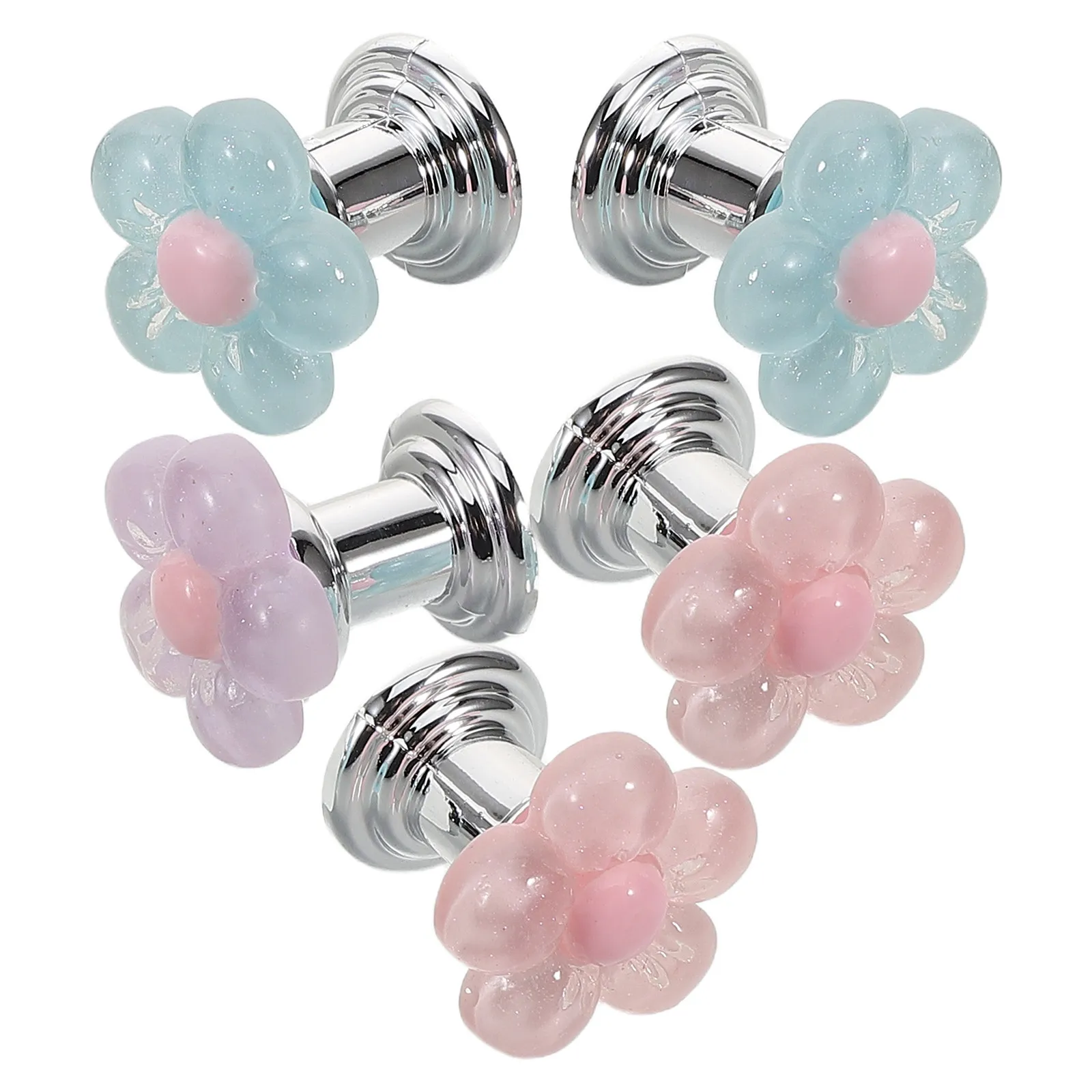 5Pcs Universal Toilet Button Pusher Flower Design Nail Friendly Flush Button for Long Nails Toilet Accessories