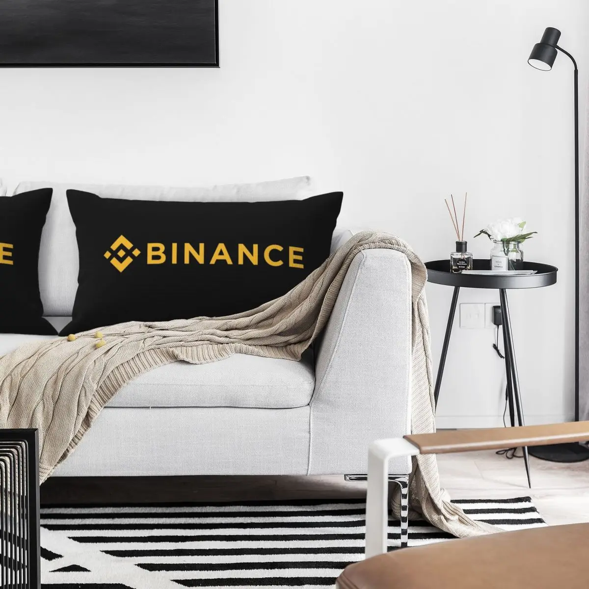 Binance Coin Cryptocurrency Rectangle Linen Pillowcase Cushion Cover Polyester Decor Bedroom Home Comfort Throw Pillow