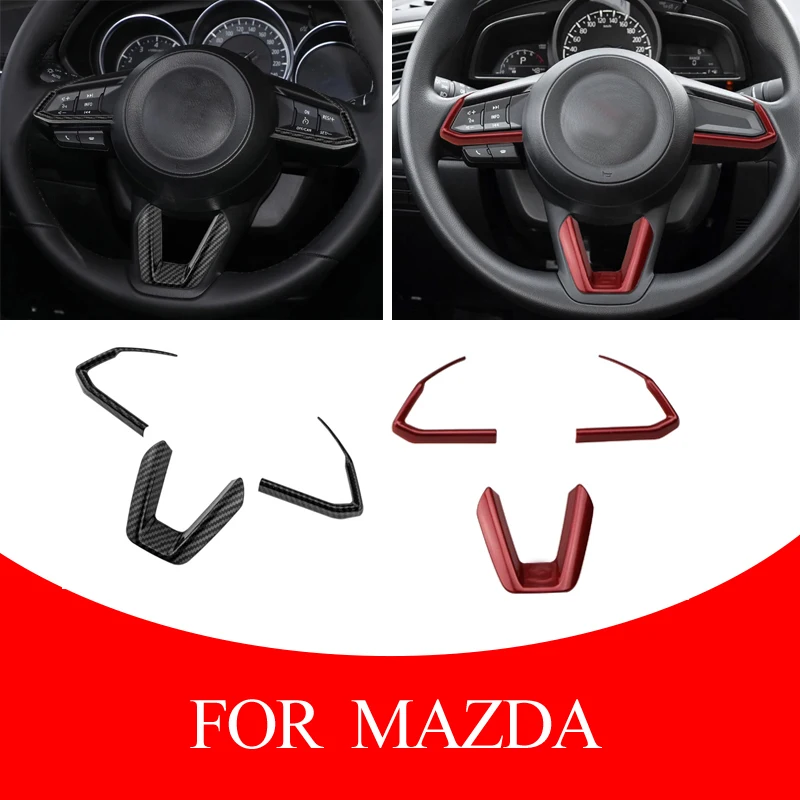 Car Steering Wheel Trim Sequins Cover Sticker For Mazda 2 3 6 Demio CX3 CX-3 CX-5 CX5 CX7 CX9 Axela ATENZA 2017-2019