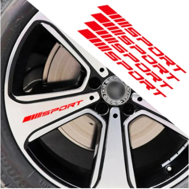 Fashion 4pc Car Stickers Wheels Rims Sport Racing DIY Stripes Decorative Stickers Emblem Car Styling Car SUV Truck Accessories