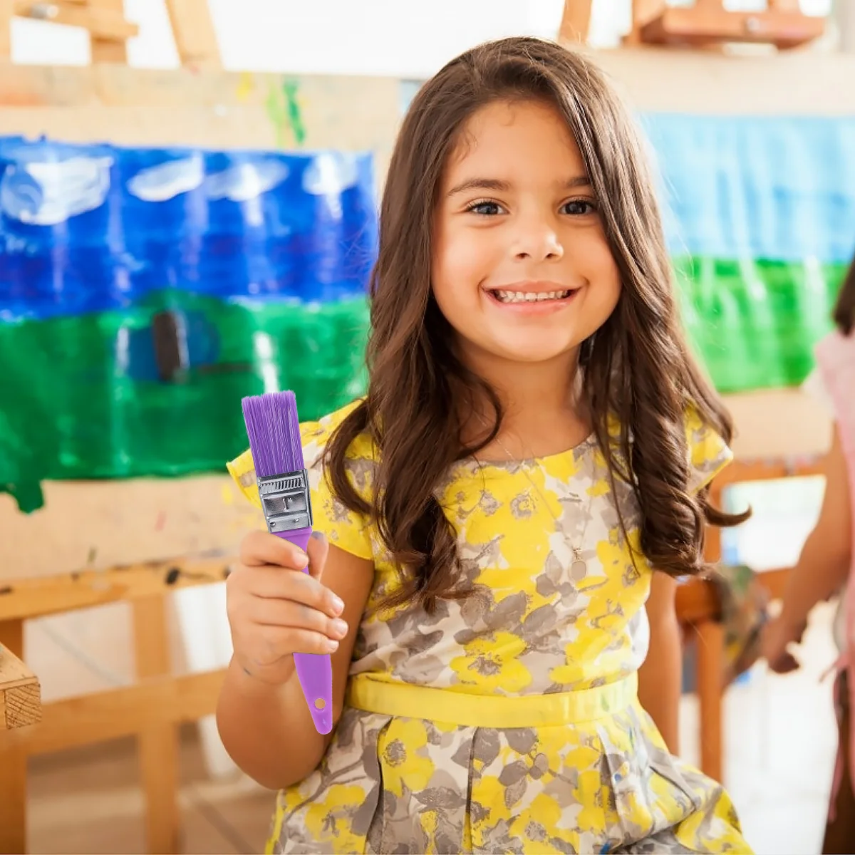 

1Set Fine Art Accessories Kid Painting Tools Non Toxic Durable Paint Cups Tray Brush Supplies for Children Art Class