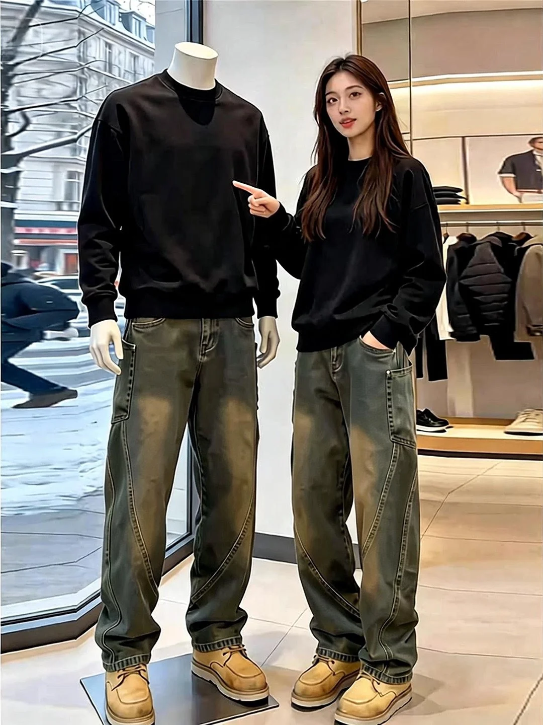 

American Retro Mud Yellow Knife Men's Jeans Spring Autumn 2026 New Cleanfit Straight Leg Micro Flare Pants