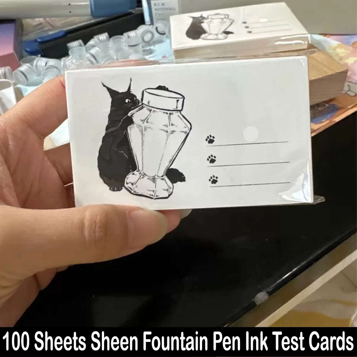 100 Sheets Sheen Fountain Pen Ink Test Cards 54x90mm Swatch Watercolor Paper Chromatography Paper Stationery School Supplies
