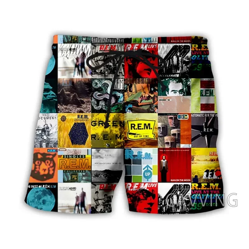 CAVVING 3D Printed  R.E.M. Band   Summer Beach Shorts Streetwear Quick Dry Casual Shorts Sweat Shorts for Women/men