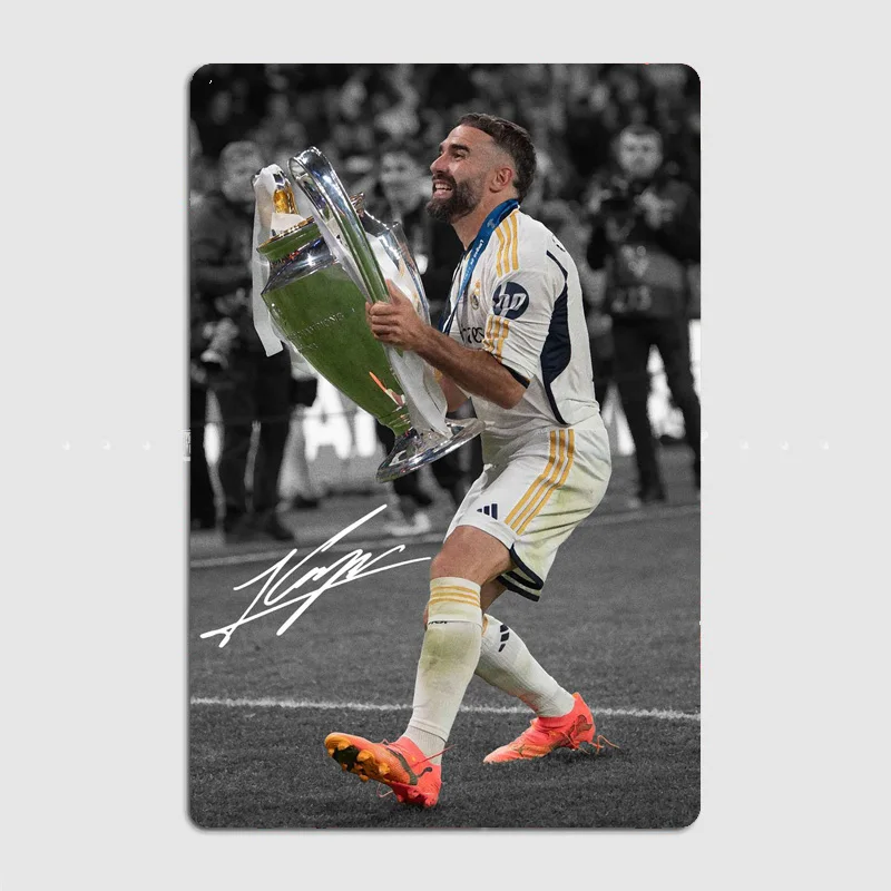 Daniel Carvajal Ramos Football Player Poster Metal Sign Spain Football Clubs Tin Custom Bar Indoor Home Wall Decor Room Decor