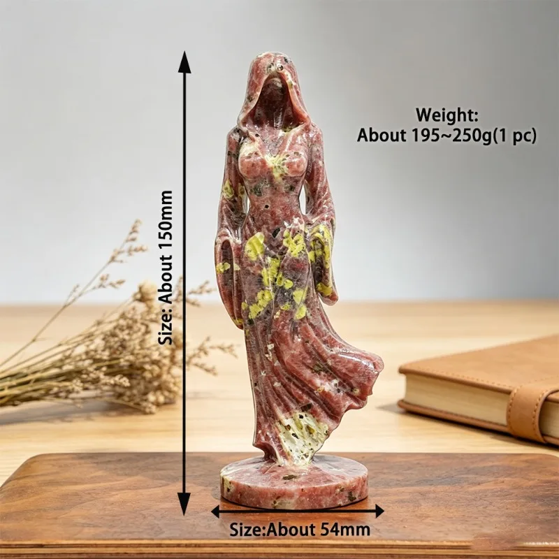 Wholesale Natural Crystal Witch Figurine Hand Carved Stone Statue for Altar Decor Collection & Spiritual Gifts