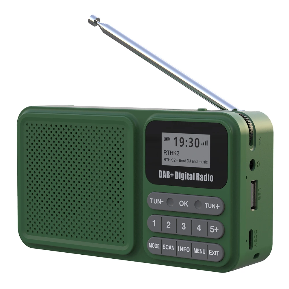 

Portable DAB+ Digital Radio Bluetooth-Compatible Supports U Disk TF Card MP3 Play Loudspeaker LCD Display Wireless Speaker