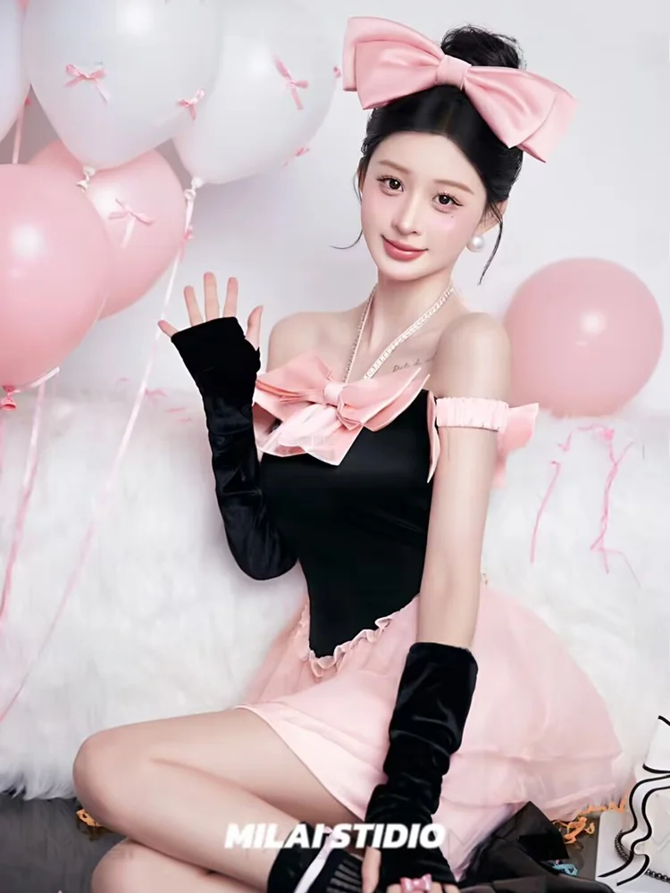 

Princess Style Pink Birthday Dress Female Model Photography Costume New Arrival 2026 Studio Small Fragrance Fashion