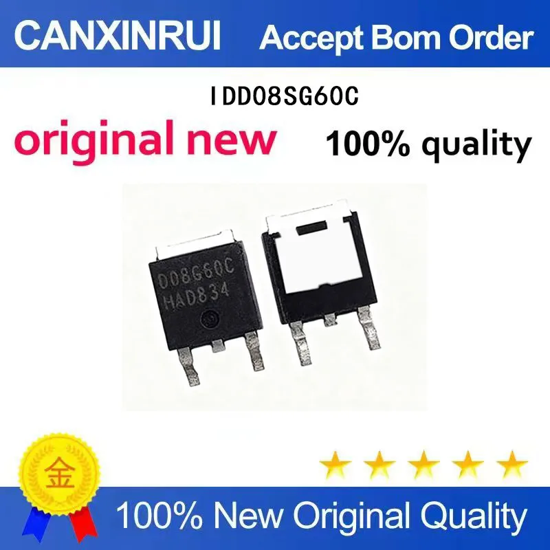 (5-100pieces)Brand New Original IDD08SG60C SMD D08G60C TO-252 Schottky Diode 600V 8A
