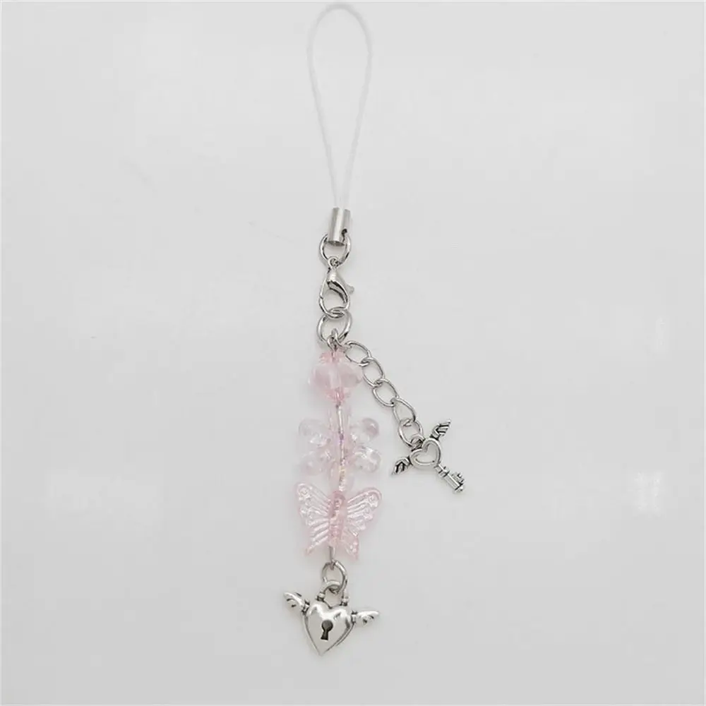 

Handmade Pink Hanging Chain Bag Charms Sweet Love Gool Girl Mobile Phone Strap Mobile Lanyard Cellphone Strap Phone Pendant