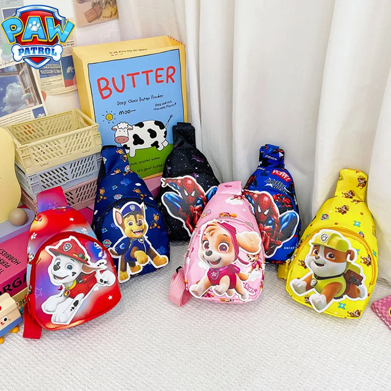 Kawaii PAW Patrol Backpack PAW Patrol Children's Chest Bag Spider-Man Crossbody Bag Shoulder Bag Coin Purse Toys Birthday Gifts