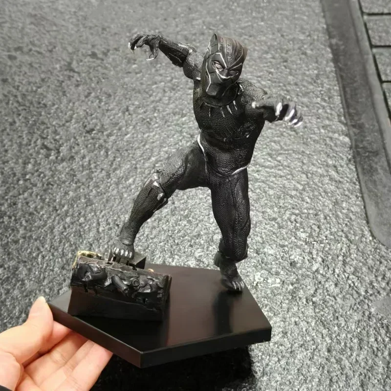 18 cm Anime Avengers 3 Black Panther GK: Black Panther Double Headed Carving 1/10 Box Set Regalo di ornamenti fatti a mano