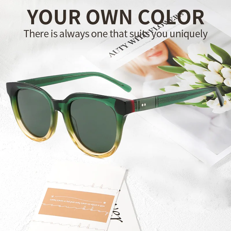 

Hengtai New shape italy design Acetate Sun glasses frames Trendy Vintage polarized UV400 eyewear Sunglasses