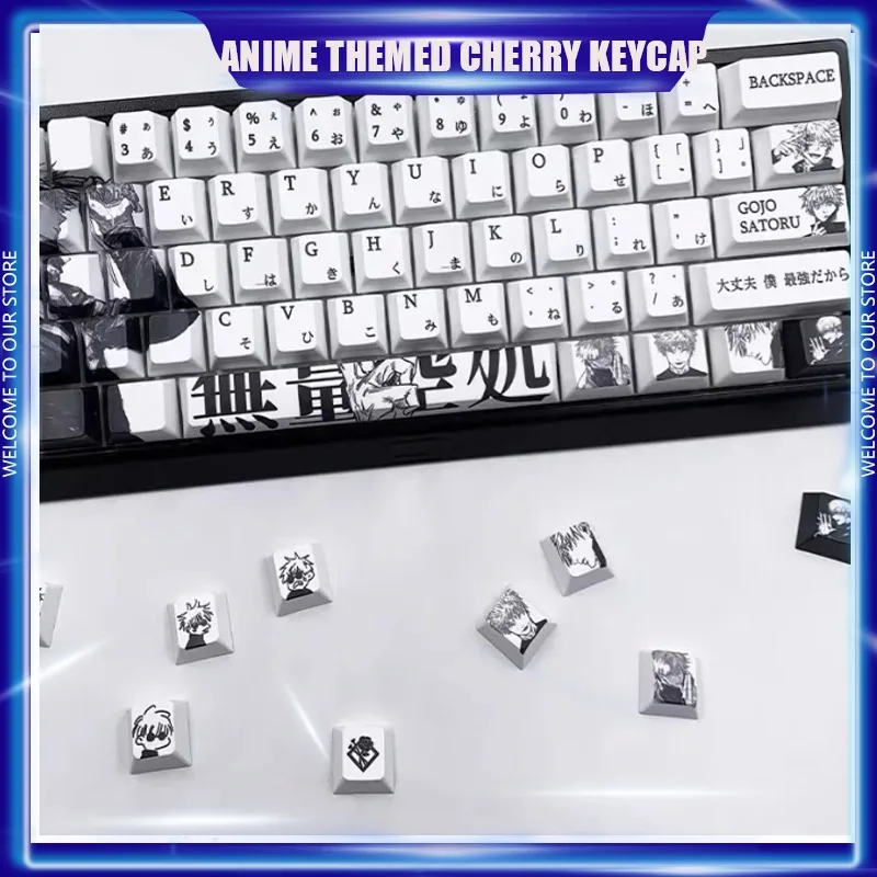 

Anime Themed Cherry Keycap PBT 102 Key Personalized Japanese Keyboard Cap Suitable for 61/64/68/75/84/87 Mechanical Keyboards