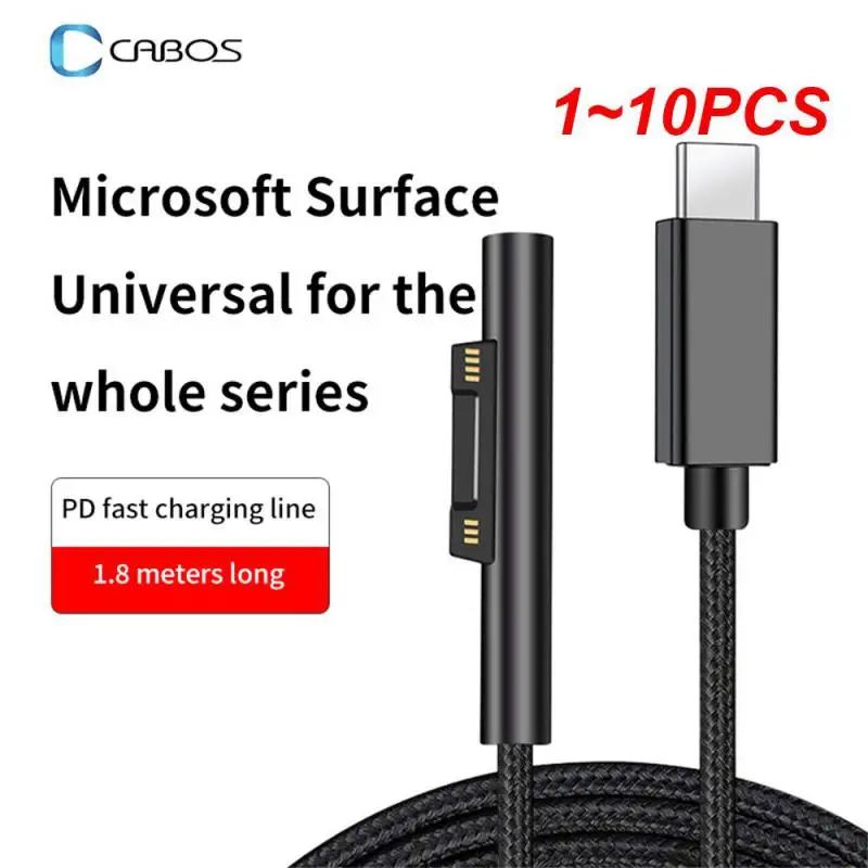 1~10PCS 180CM Charger Adapter USB Type C PD Fast Charging Cable Power Supply For Microsoft Surface 7/6/5/4/3 Book/Book 2