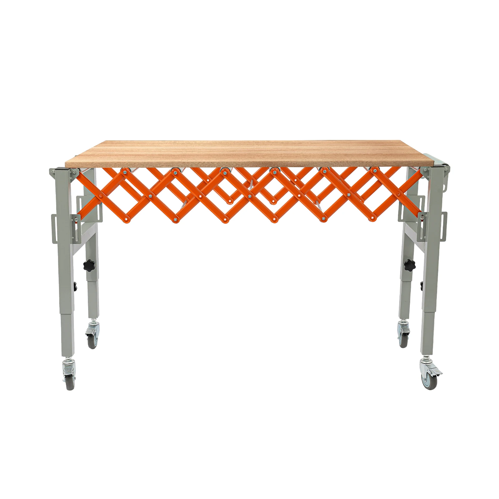 Table à roulettes de convoyage, table à roulettes industrielle réglable, capacité de charge de 50 kg, table à roulettes de chargement flexible et extensible