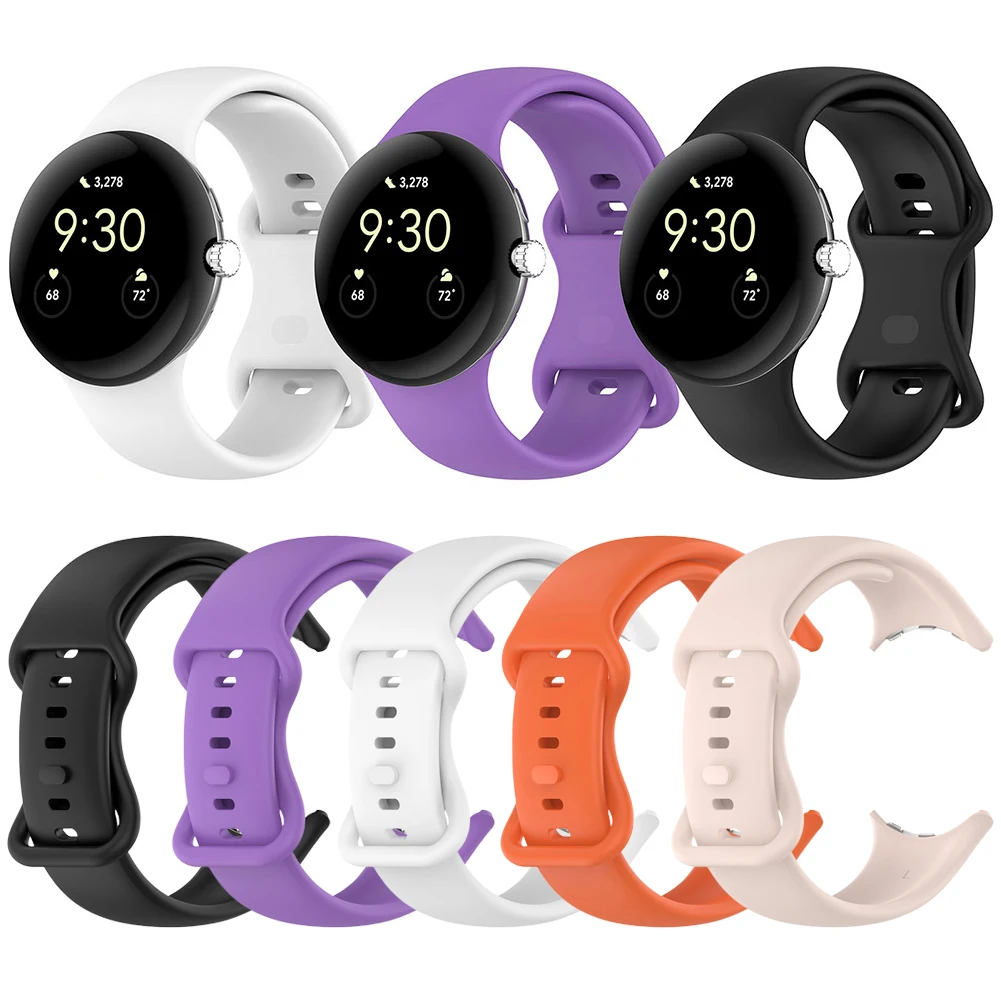

Silicone Strap Adjustable Watch Strap Silicone Sport Straps Sport Watch Band Straps Wristband for Google Pixel Watch 3 41mm/45mm