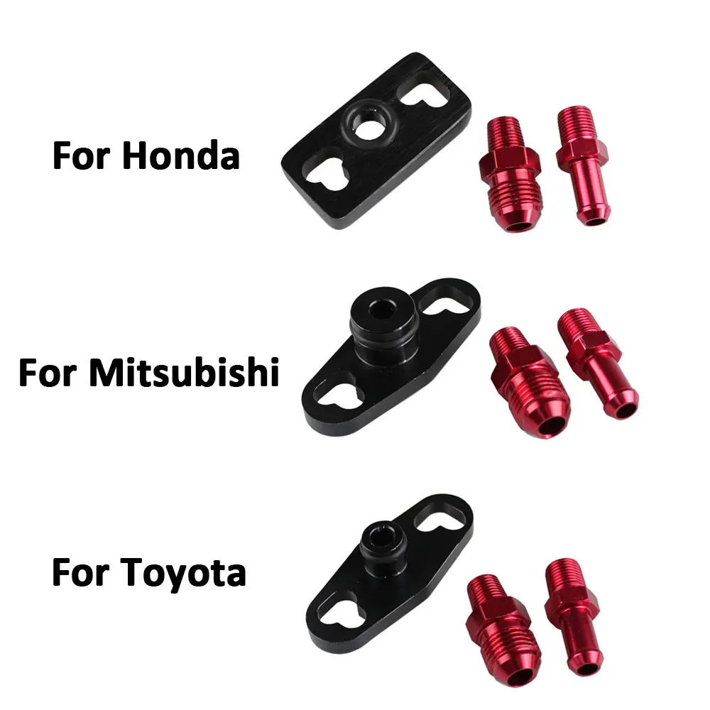 Aluminum Turbo Fuel Rail Delivery Regulator Adapter With Fittings Fuel Pressure Regulating Valve For Honda Mitsubishi Toyota