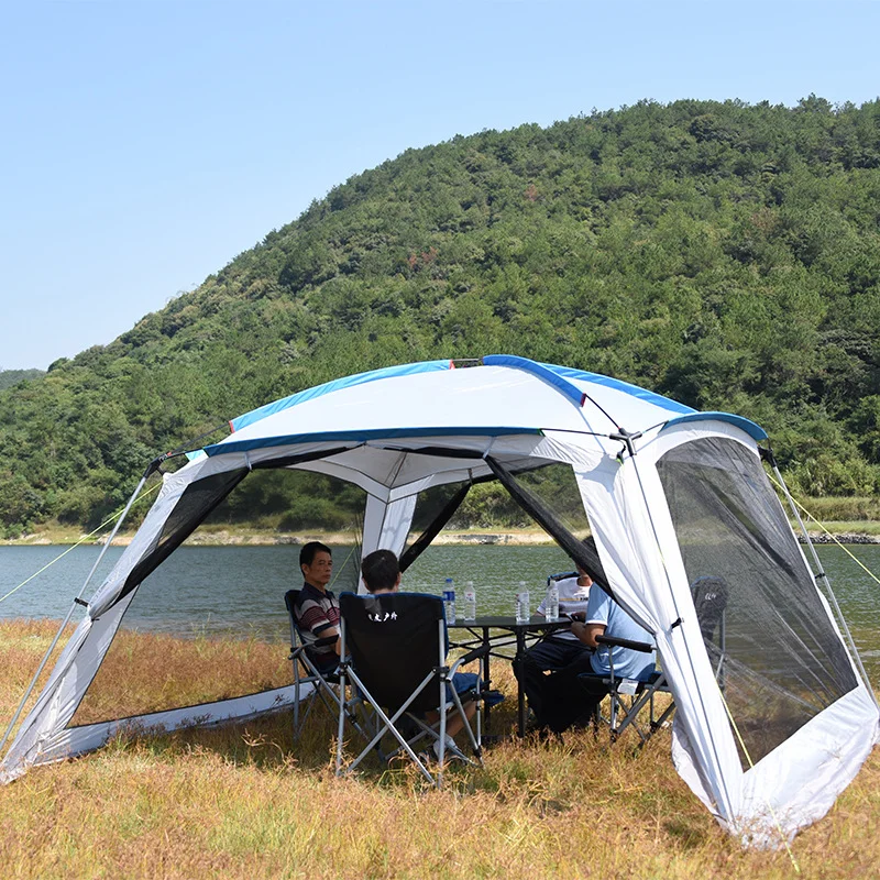 

New Style 360*360*220CM Ultralarge 5-8 Person Iron Pole Mosquito Net Camping Tent Large Gazebo Sun Shelter Tienda De Campaña