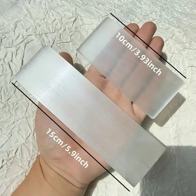 Big Size Natural Selenite Crystal Slab Charging Station Mineral Flat Crystal Plate for Cleansing, Purification Healing Stone 4