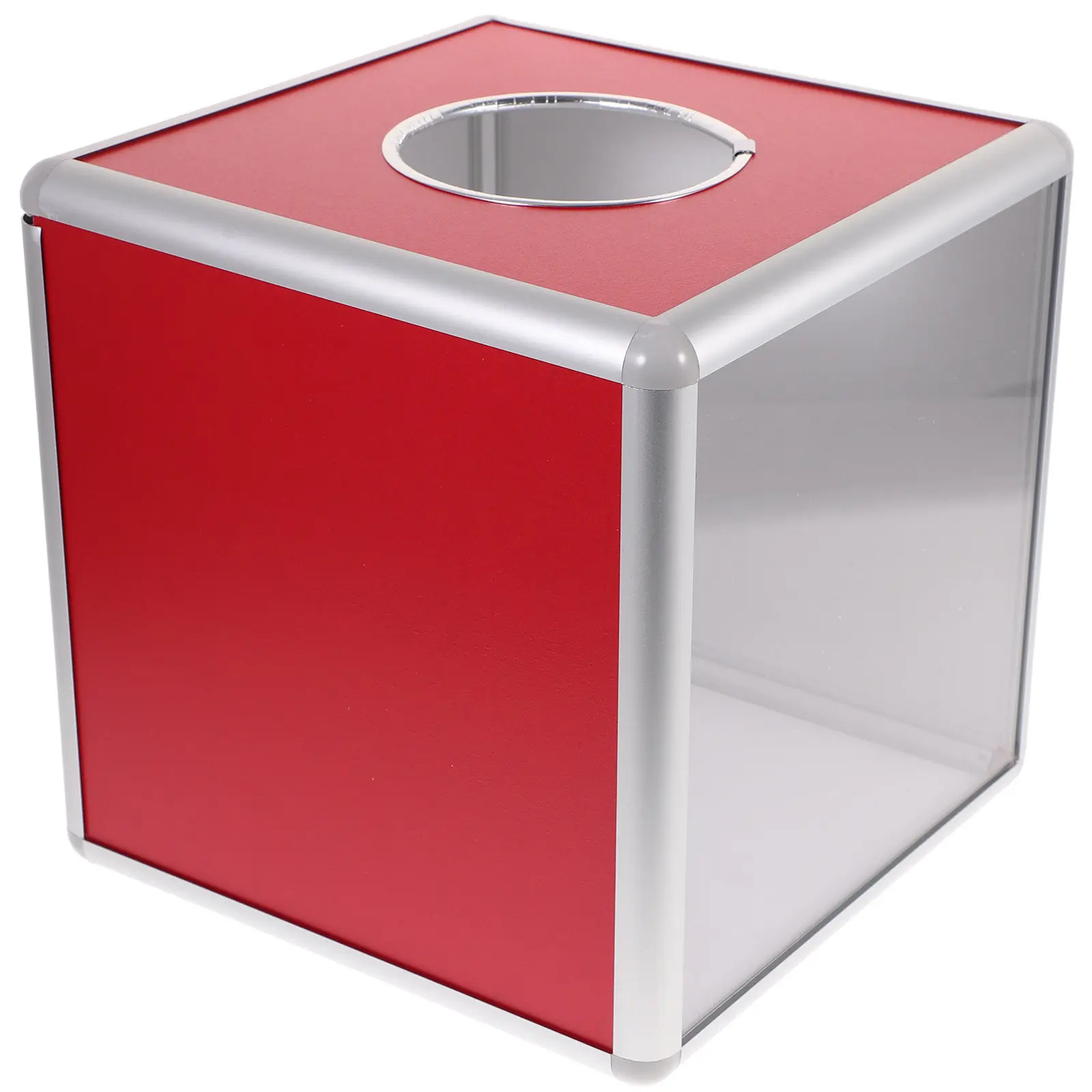 Raffle Ticket Box Aluminum Alloy Lottery Donation Storage Organizer for Fundraising Corporate Parties Voting Ballot Collection