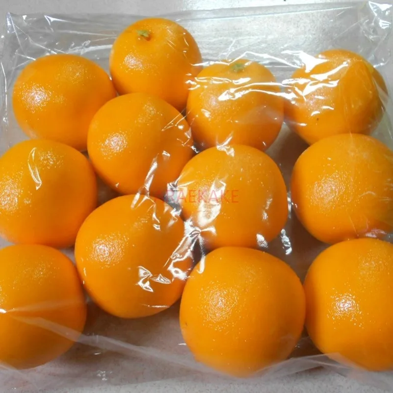 12pcs Imitation of real and fake oranges, orange models, fruit shop window decorations